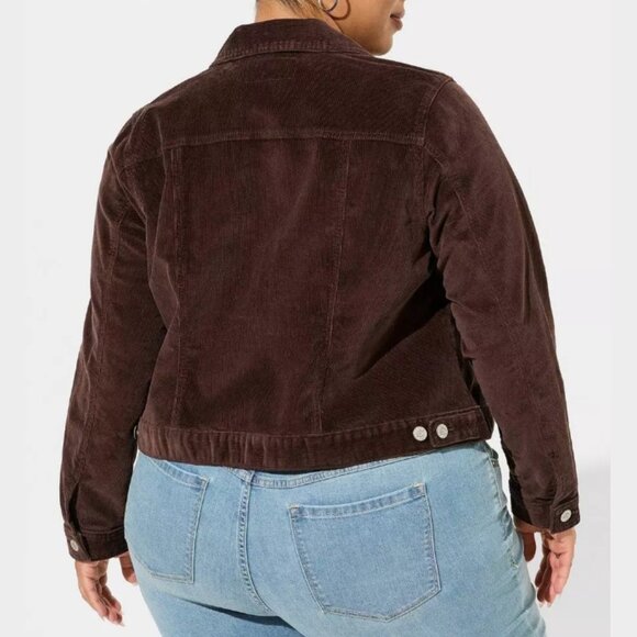 Plus-size Brown Corduroy Trucker Jacket, Torrid, 3x - Picture 8 of 9